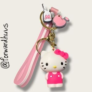 Bundle Sale 3 for $15 | Hello Kitty Keychain – Pink Strap with Charms